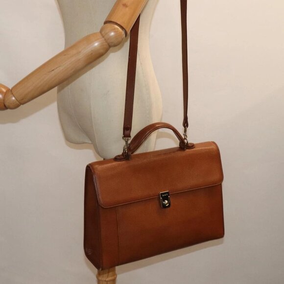 Burberrys Hand Bag Leather 2way Brown Auth ep4729 - Picture 3 of 16